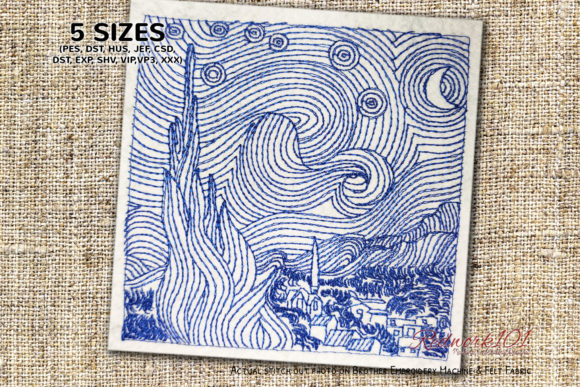 h1Starry Night by Van Gogh Redwork Review/h1