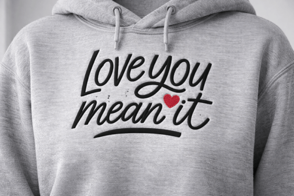 Love You Mean It: A Heartfelt Embroidery Design for Personalized Gifts