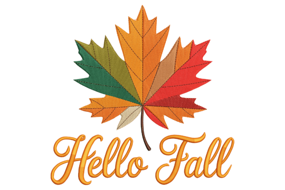 Modern Hello Fall Maple Leaf: A Seasonal Embroidery Staple